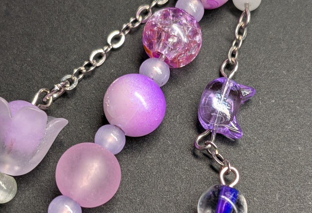 Purple spring flower bag charm