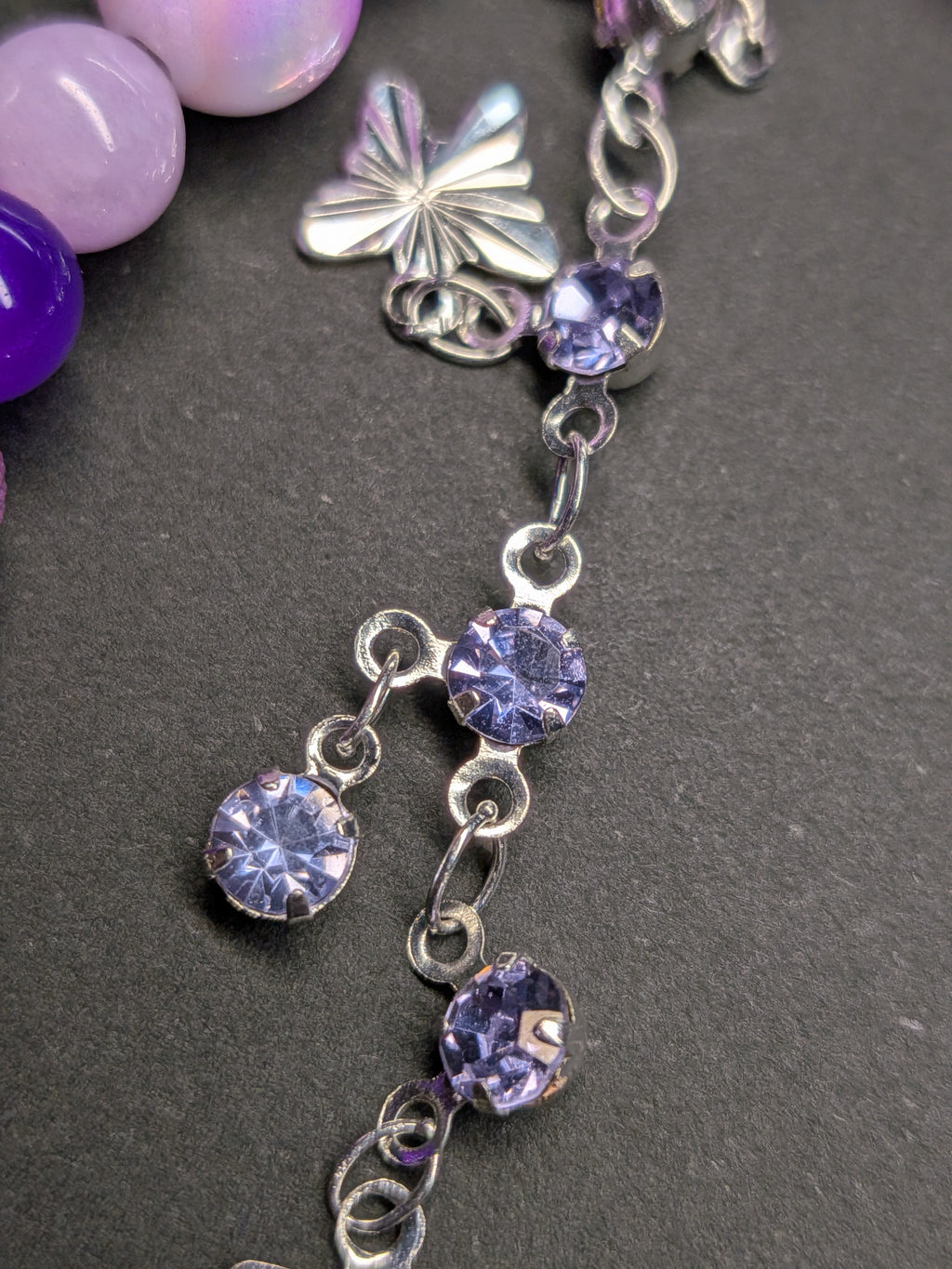 Purple flower bag charm