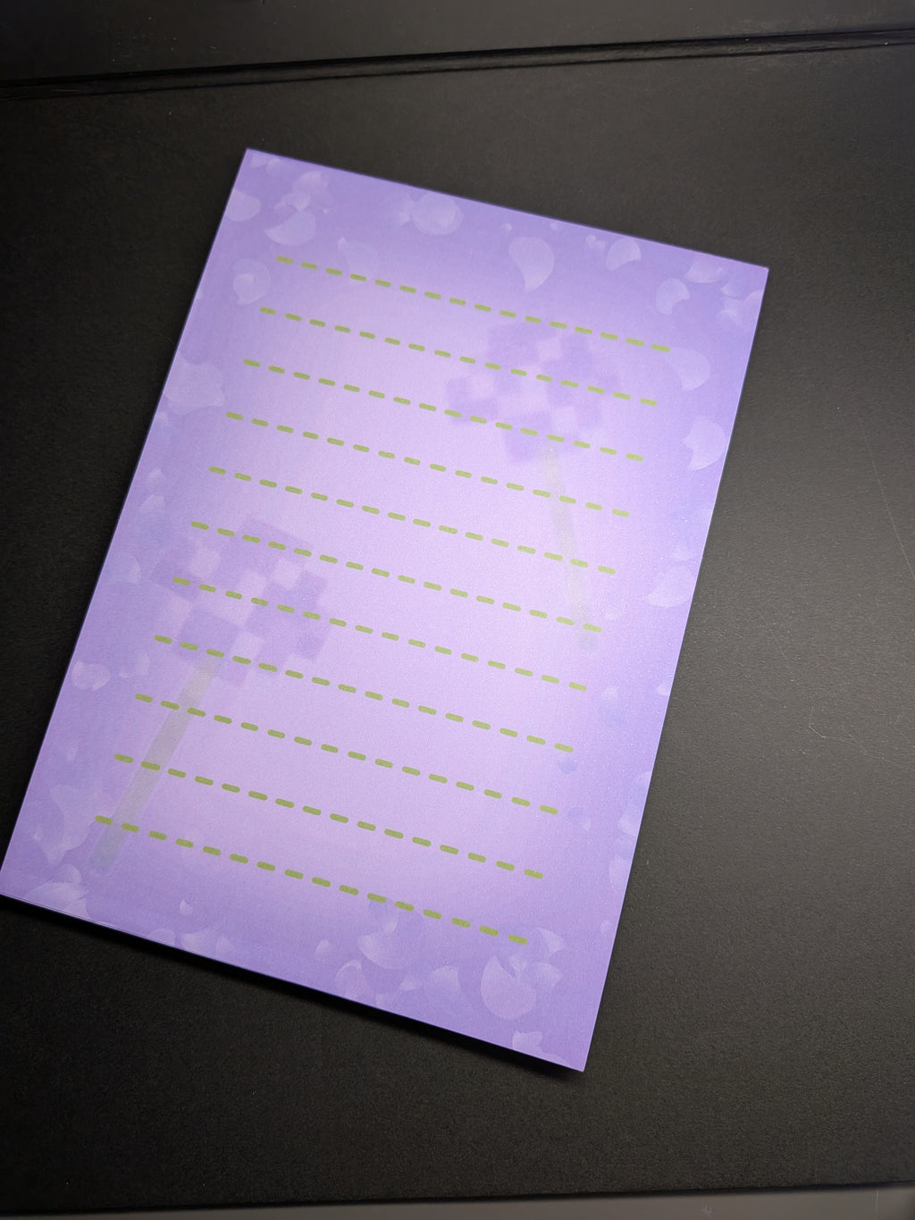 Pixel art purple flower notepad