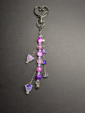 Purple spring flower bag charm